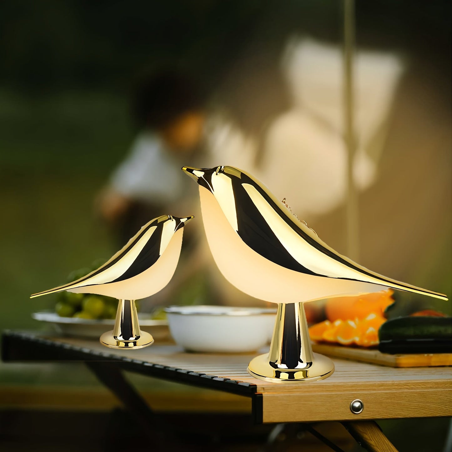 Magpie Bird Desk Lamp 2 Pack 16 Color Dimmable Cordless Night Light USB Charging Touch Control with Aromatherapy Diffuser Function for Bedroom Valentine Gift Festival Home Decor
