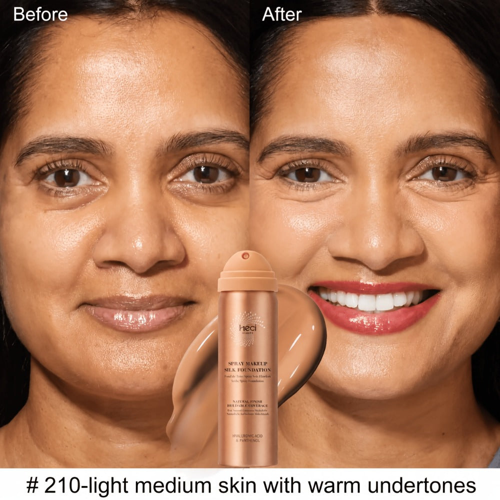 Two-Piece Spray Liquid Foundation and Brush Set with Matte Finish in Shades 110, 120 or 210