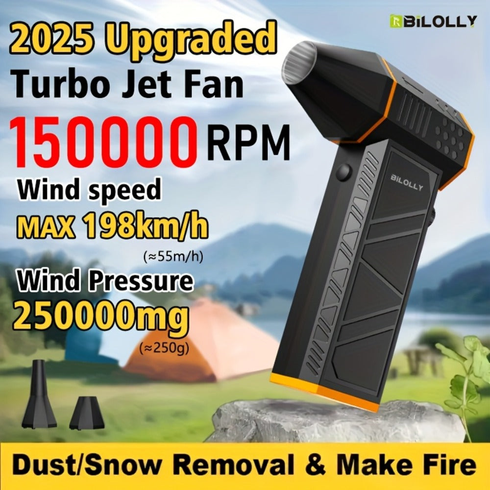 Orange-and-Black Turbine Air Duster with Four Power and Accessory Set Checkout Options Pictured
