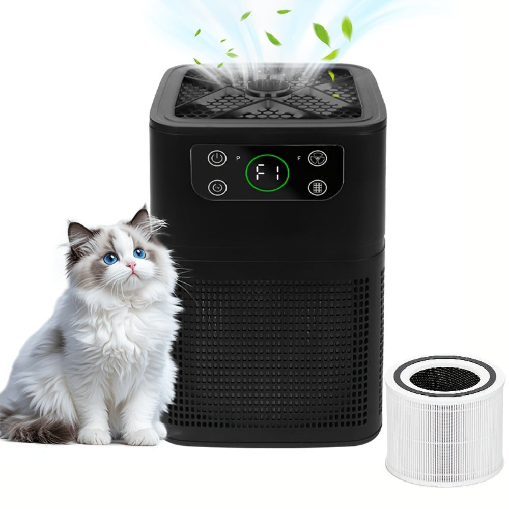 Air Purifier with Compact White or Black Body, Aroma Function and Quiet Sleep Mode for Small Rooms