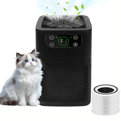 Air Purifier with Compact White or Black Body, Aroma Function and Quiet Sleep Mode for Small Rooms