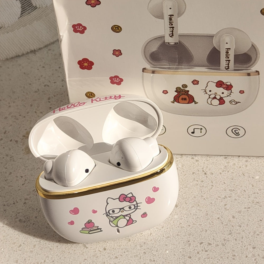 Sanrio Hello Kitty Kuromi Cinnamoroll Wireless Earbuds Bluetooth 5.0 Cute Kawaii Design 3 Styles Power Display Touch Control Girls Gift