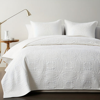 Quilt Set Bedspread with Pillowcases - Lightweight Microfiber Coverlet Twin Full Queen King, Soft Breathable Coin Pattern Comforter Set for Bedroom Dorm School