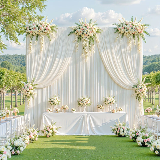 4-Pack 5x10ft Elegant Spandex Photography Backdrop | Wear-Resistant, Wrinkle-Free, Soft & Opaque Party Decoration Banners for Weddings, Birthdays, Stages, Exhibitions & Events