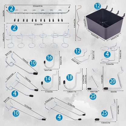 Pegboard Hook Organizer Kit, 278-Piece Bin and Hook Assortment for 1/8- and 1/4-Inch Tool Boards
