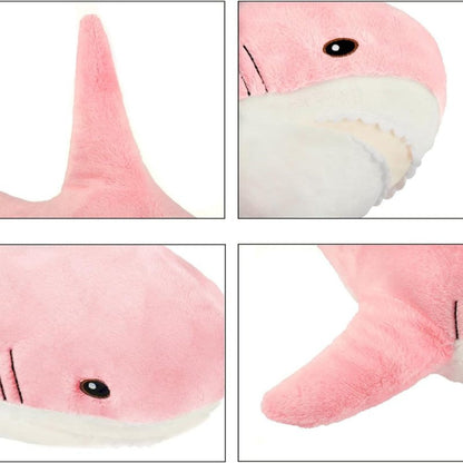 Plush Toy – Jumbo Shark Pillow 24-Inch in Blue, Grey, Blue-Pink or Rainbow Colorways and Ocean Decor