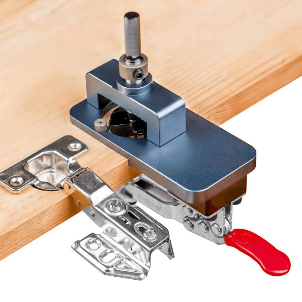 35 mm Cabinet Hinge Drilling Jig Kit with Clamp, Forstner Bit and Locator for 15- to 25-mm Boards