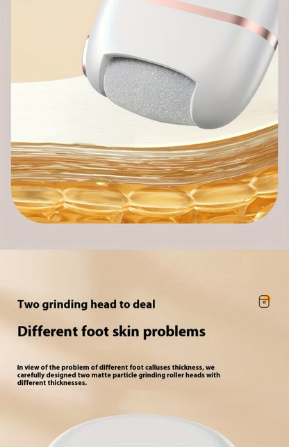 Rechargeable Electric Foot File with Two or Three Roller Heads in White Standard or Pink Upgraded Checkout