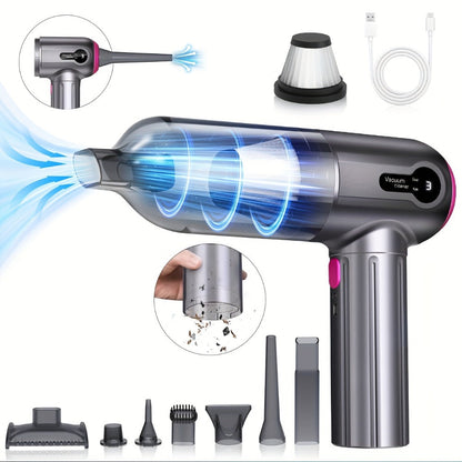 15,000Pa Cordless Handheld Vacuum Cleaner with Brushless Motor, Clear Dust Cup, Blower and Pump Heads