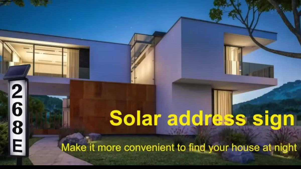 Solar Column Sign Light LED Address Sign Light Outdoor - Dusk to Dawn Solar Powered Post Light for Home Driveway Gate Lawn Floor Yard