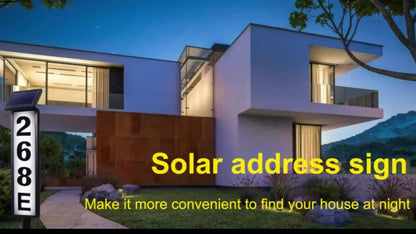 Solar Column Sign Light LED Address Sign Light Outdoor - Dusk to Dawn Solar Powered Post Light for Home Driveway Gate Lawn Floor Yard