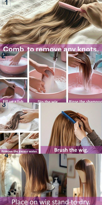 Synthetic Wig Long Heat-Resistant Style, Six Color Choices with 24-Inch Retained Length for Parties