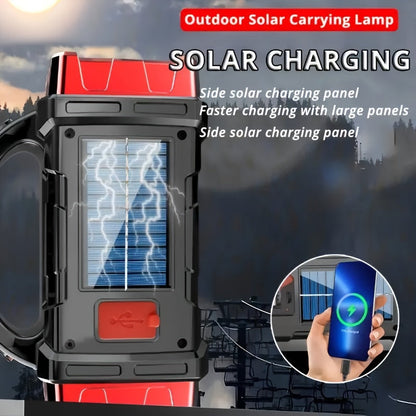 Flashlight 2000-Lumen Solar and USB-C Rechargeable Carrying Light with Power Bank and Four Modes