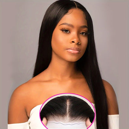 6x4.5 HD Lace Straight Human Hair Wig in Natural Black with Seven Lengths from 22 to 36 Inches