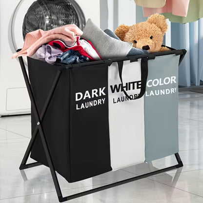 Rectangular Laundry Hamper Basket with Handles – Large Multi-Component Clothes Storage Organizer for Home, College Dorm, Bathroom & Bedroom – Stylish Functional Laundry Basket