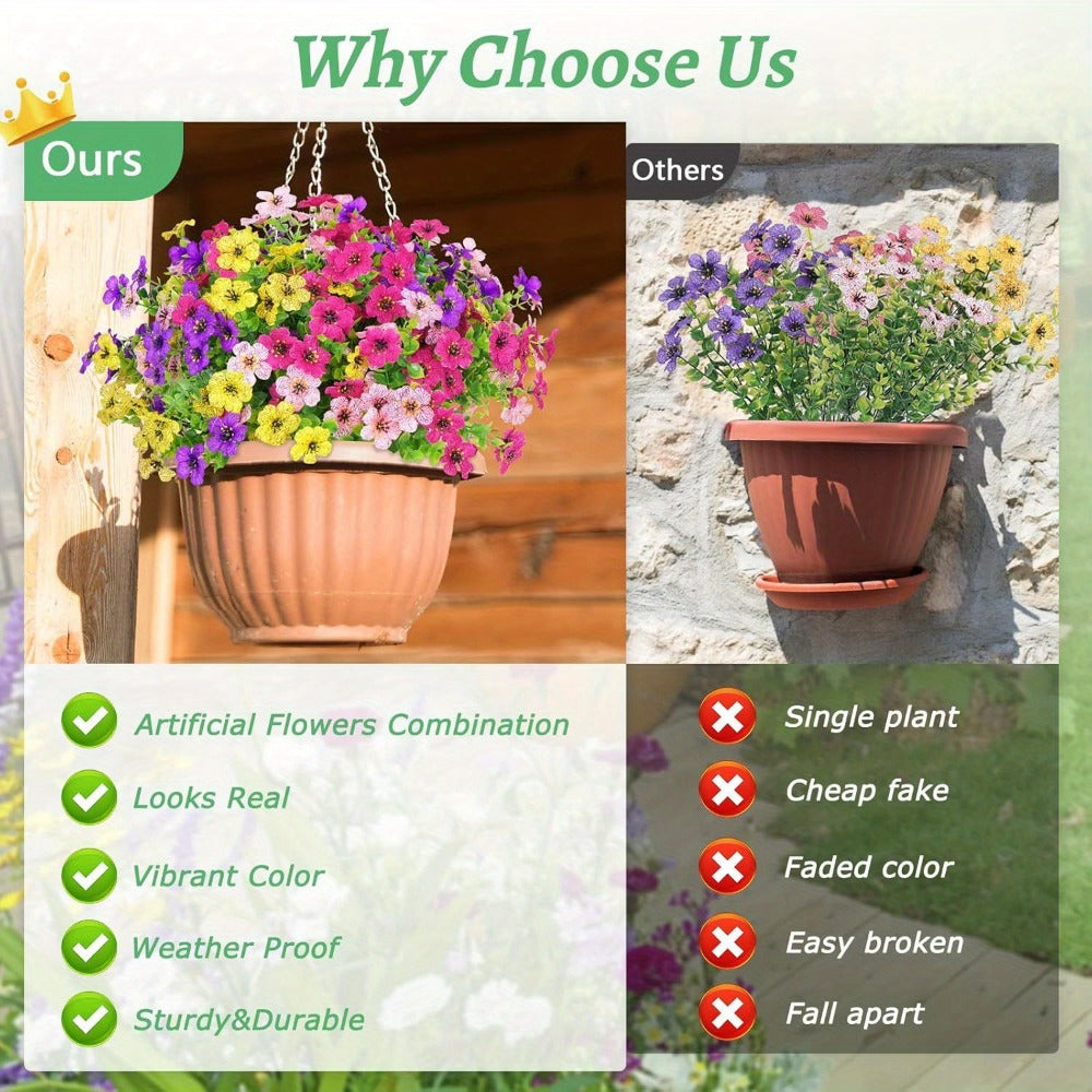 Artificial Flowers Mixed-Color Daisy Bundles in 18, 36 or 54-Pack Options with Flexible Stems