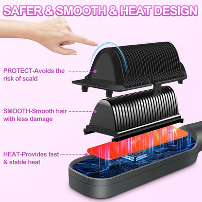 Heated Straightening Brush with Display in White, Grey, Champagne or Purple and Accessory Set