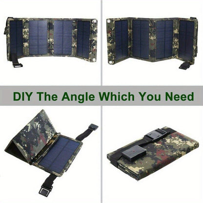 Portable Folding Solar Panel Charger with USB Port, 20% Monocrystalline Silicon Efficiency