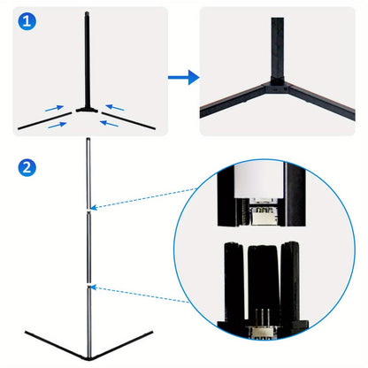 56-Inch RGB Corner Floor Lamp in One- or Two-Piece Options with Remote, App and Button Controls