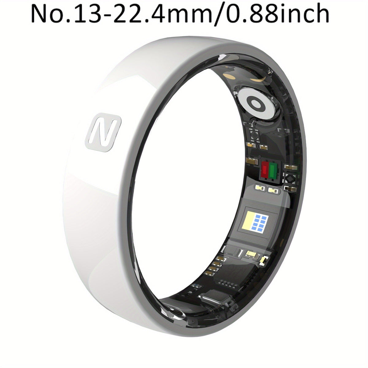 N-Style Smart Ring with Screenless Sensor Design, Charging Case, Black, Pink or White Finish and Sizes 7–13