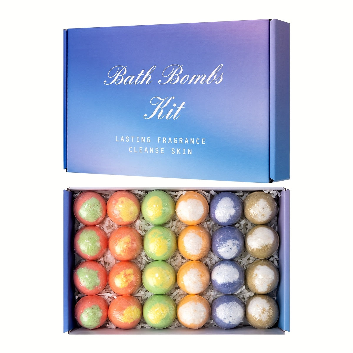 Bath Bombs Gift Set 24 Pack Handmade with Essential Oils - Luxury Bubble Bath Fizzes 20g Each, Moisturizing Spa Bombs for Women, Wife, Girlfriend, Birthday, Christmas & Anniversary Gift