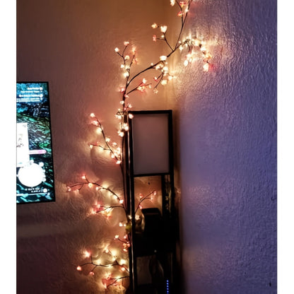 String Lights, 96-LED Bendable Willow Branch Fairy Lights with USB Power, Remote Control and Eight Indoor Modes