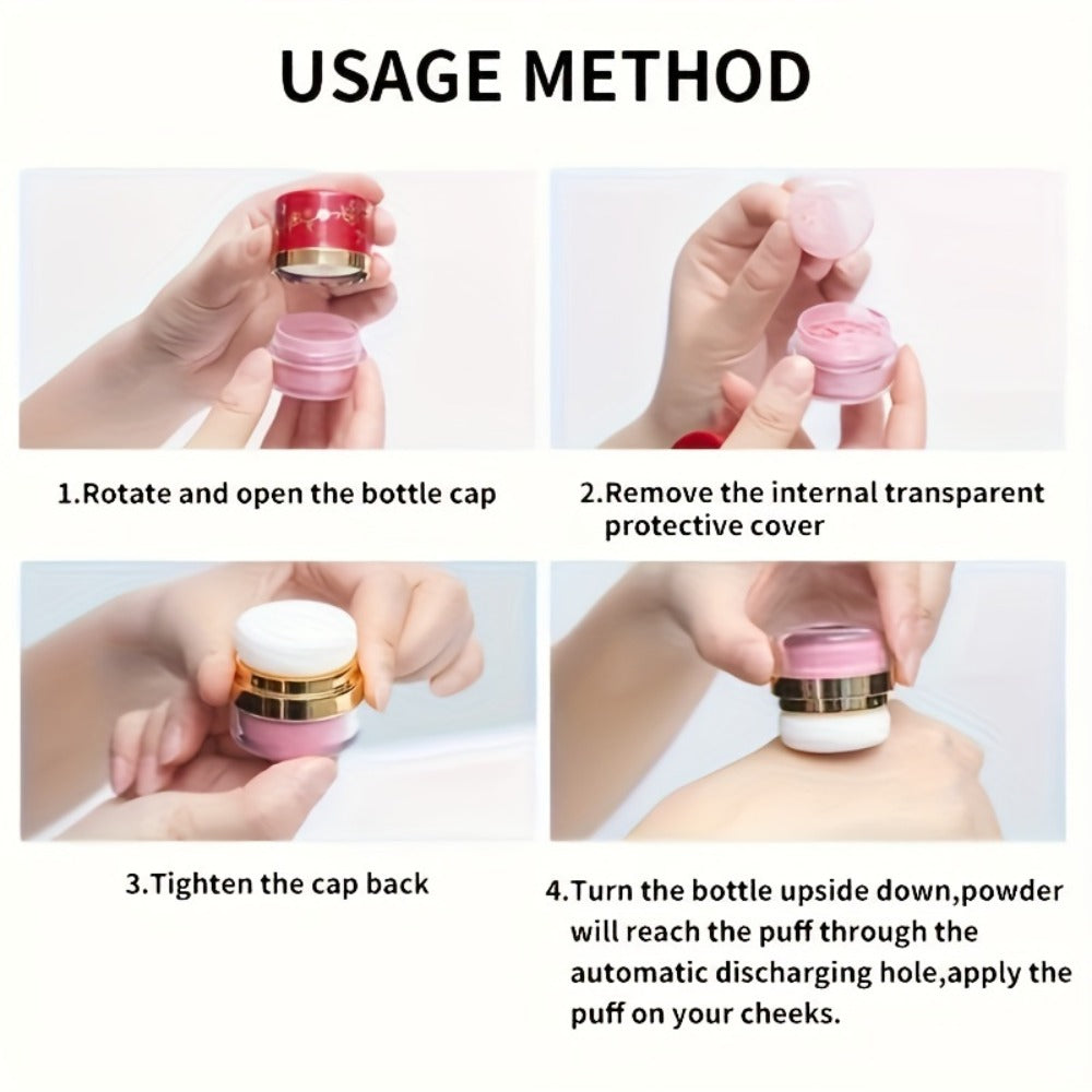 Powder Blush Set 3 Colors with Pearl Powder Rose Oil & Squalane Formula — Natural Glow Lightweight Buildable Cheek Color for All Skin Tones Easy Blend