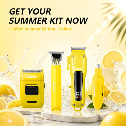 Hair Clippers & Trimmers WEEME Four-Piece Set with Clipper, T-Blade, Foil Shaver, Nose Trimmer and Two Colors