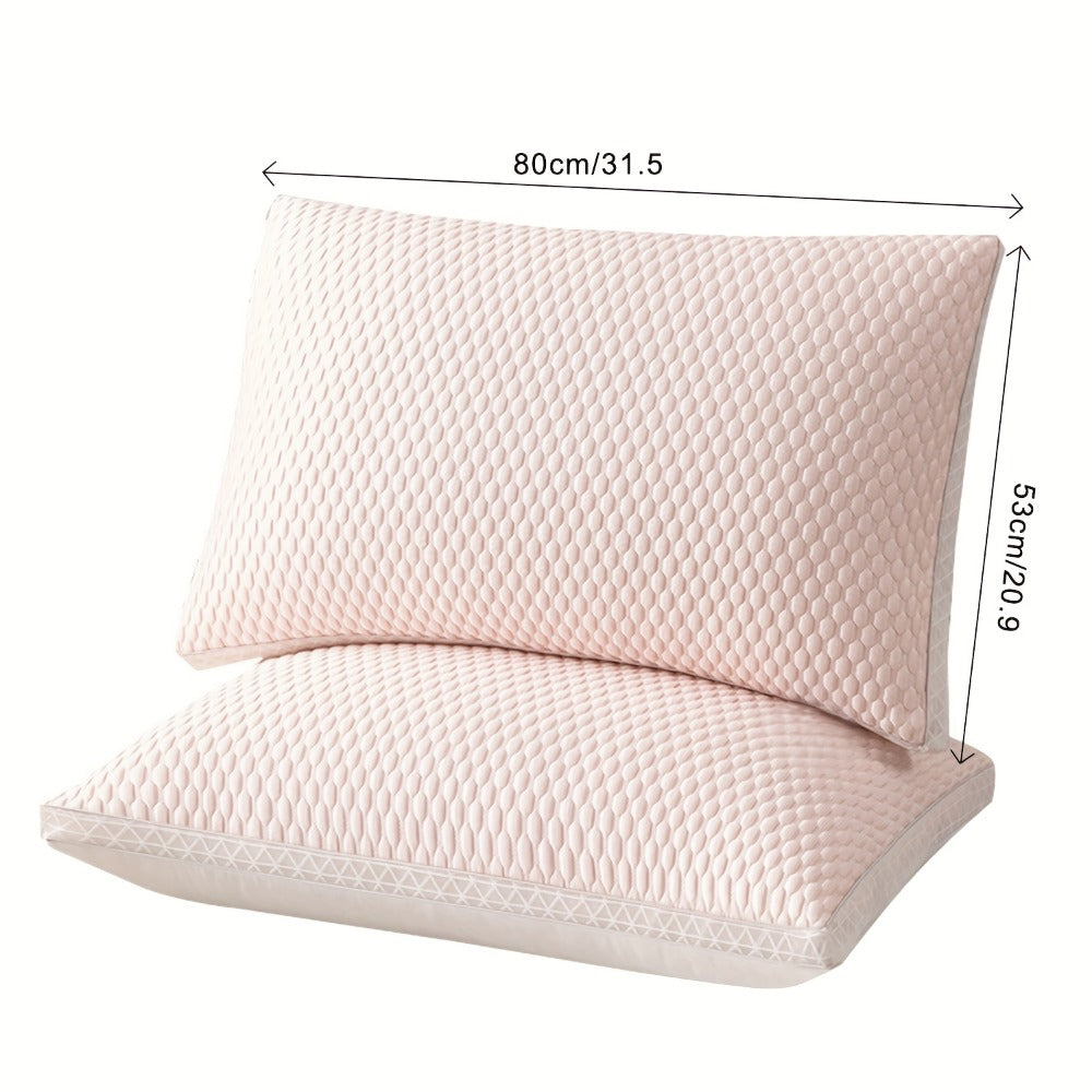 Two-Piece Rectangular Bed Pillow Set in Blue, Gray, Pink or Indigo with Pictured 80 x 50 cm Size