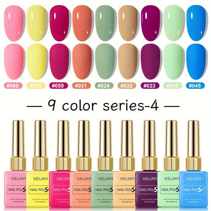 Gel Nail Polish XEIJAYI 9-Piece Fall-Winter Sets in 7 Numbered Palettes with LED Cure for Nail Art