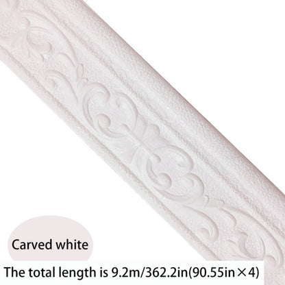 Carved Foam Baseboard Wall Trim Sticker in White, Silver Gray, Copper or Golden, Available in 4, 8 or 12 Rolls