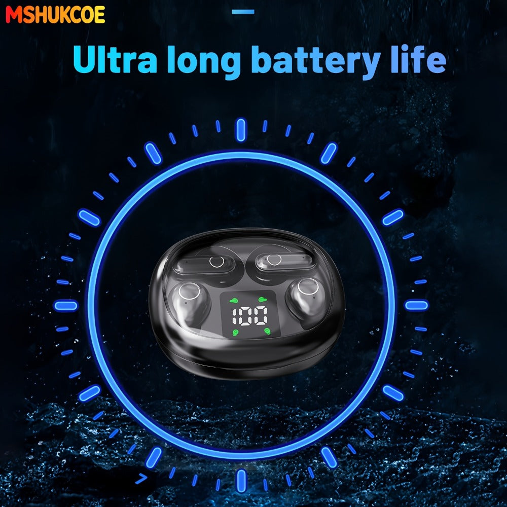 Wireless Earbuds MSHUKCOE 2-in-1 Mini Sleep Style with Noise Reduction and 6D HiFi Sound in Three Colors