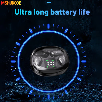 Wireless Earbuds MSHUKCOE 2-in-1 Mini Sleep Style with Noise Reduction and 6D HiFi Sound in Three Colors