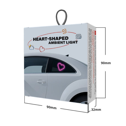 Car Interior Neon Heart Lights Solar USB Rechargeable 5 Lighting Modes Vibration-Sensing Auto On/Off Dashboard Decoration for Cars Trucks SUVs, 2pcs Set Iridescent Pink Blue Red Ice Blue Gift