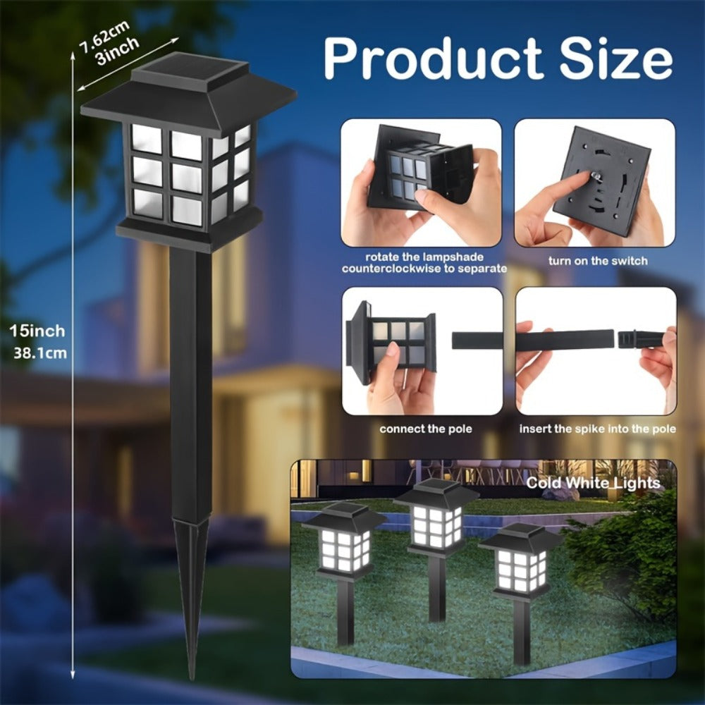 Solar Garden Lights Pathway Stakes in 6/12/24-Piece Sets with Warm, Cool or Multicolor Options