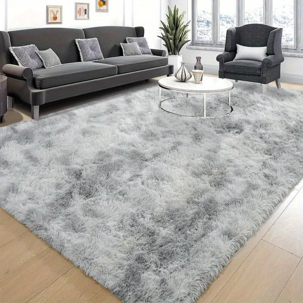 Gradient and Solid-Color Plush Shag Area Rug in 4 x 6, 5 x 8 or 6 x 9-Foot Checkout Options