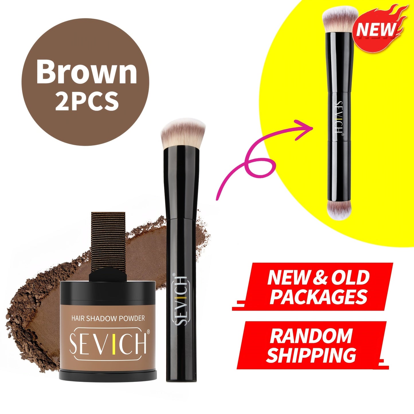 Hair Root & Hairline Concealer Powder Kit with Brush — Waterproof Instant Coverage for Thinning Hair, Receding Hairline & Bald Spots | 5 Shades | Black & Brown Tones | Women & Men