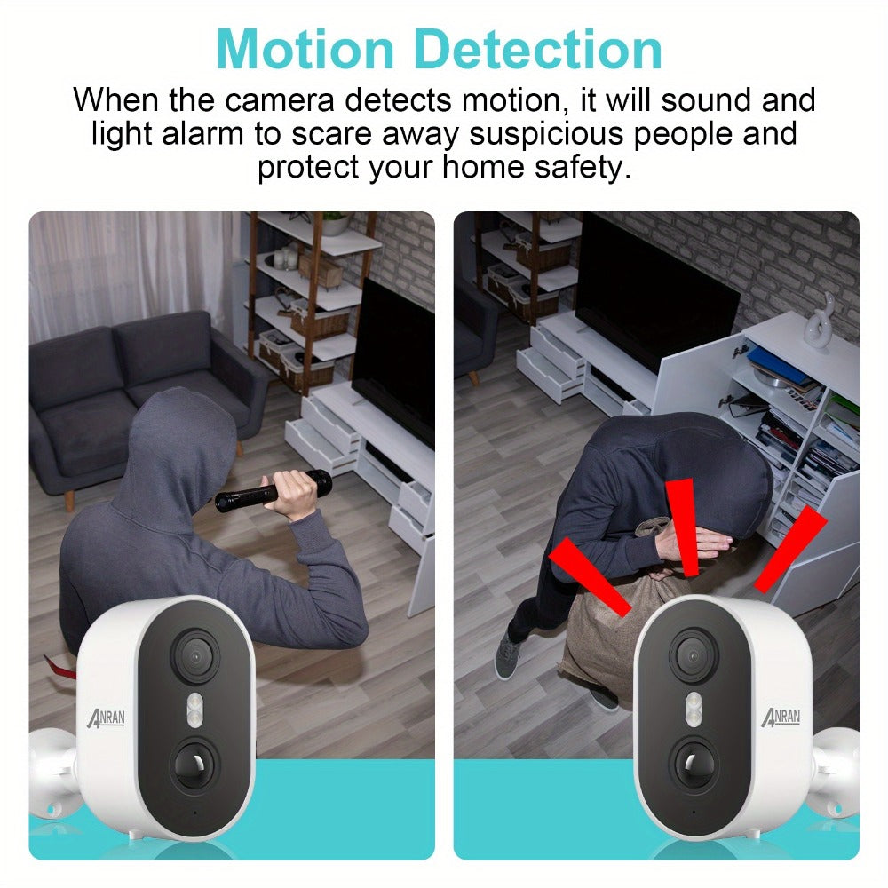 3MP Driveway Outdoor Security Camera with PIR Human Detection, AI Motion Alert, Full Color Night Vision
