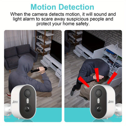 3MP Driveway Outdoor Security Camera with PIR Human Detection, AI Motion Alert, Full Color Night Vision