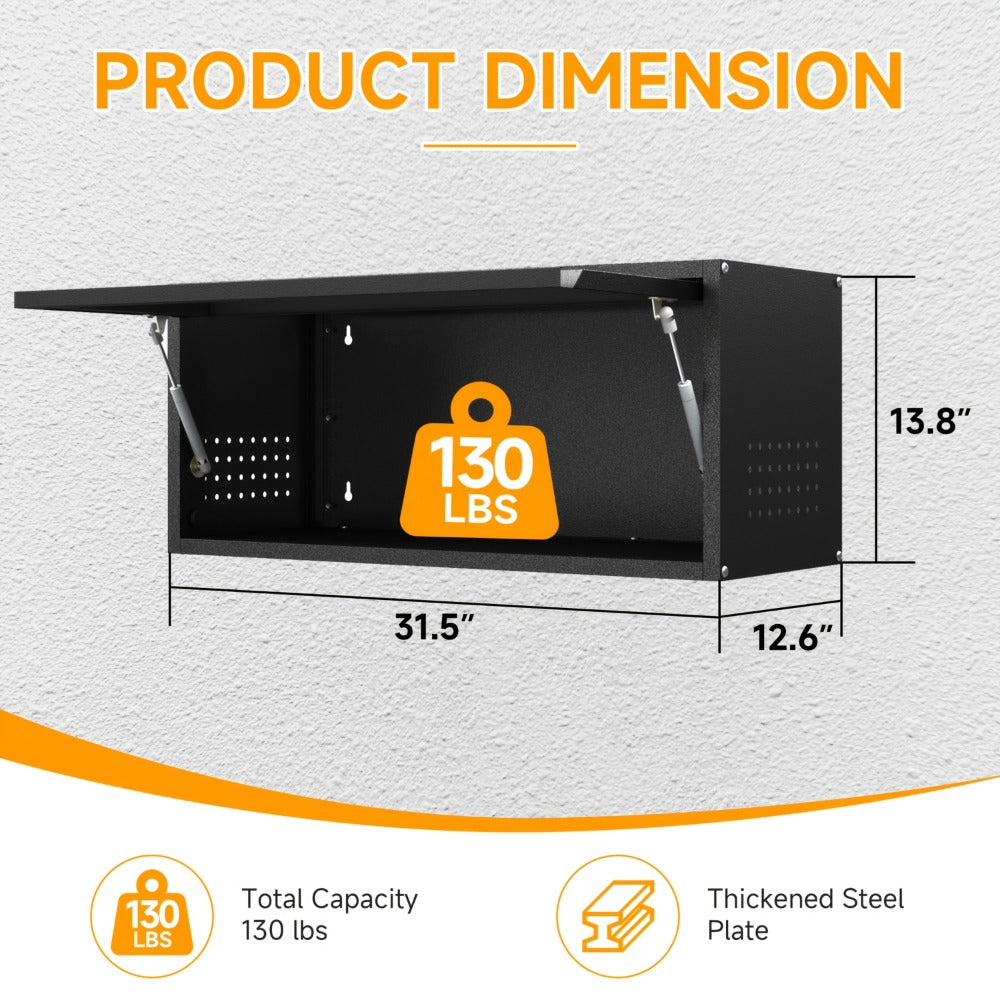 31.5-Inch Wall-Mounted Wall Storage Cabinet for Kitchen and Garage detail image - detail view 3