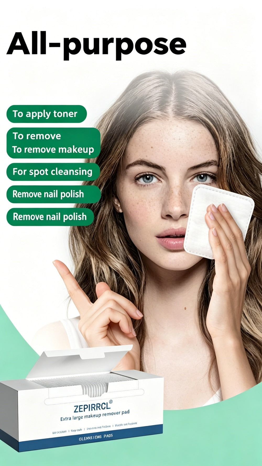 Disposable Square Cleansing Pads 200pcs (2 Boxes x 100) Extra Thick Soft Wet & Dry Facial Pads for Daily Skincare Makeup Removal — Lint-Free Beige-Friendly 2.76x2.36 inch