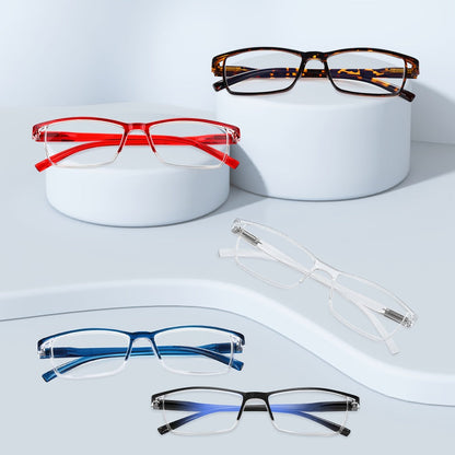 Reading Glasses – Three-Pair Rimless Metal Blue-Light Readers in Multiple Colors and Strengths
