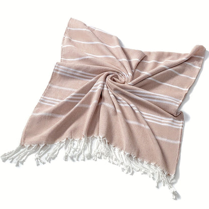 Striped Beach Towel in Ten Color Labels with 90 x 180 cm Source Size for Pool, Travel, Gym and Everyday Use