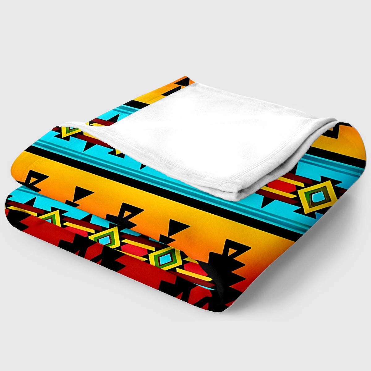 Tribal-Pattern Flannel Throw Blanket in Exact 30 x 40-Inch and 60 x 80-Inch Checkout Sizes