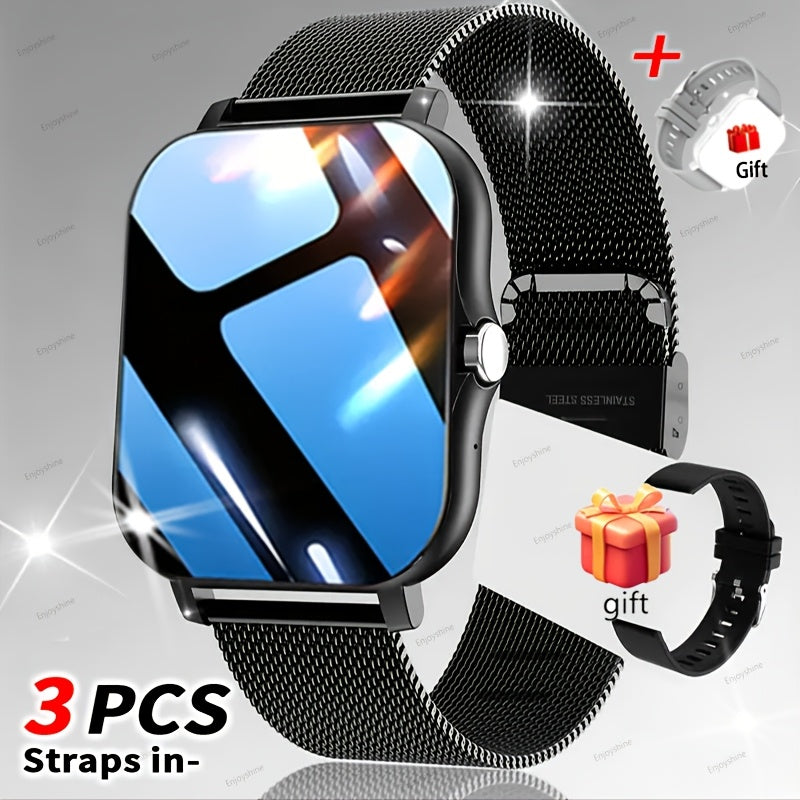 Smartwatch with Navigation & Dual Strap 1.83" TFT Full Touch Screen, Wireless Calling, Remote Camera, Music Player, Message Alerts – For Men & Women iPhone & Android