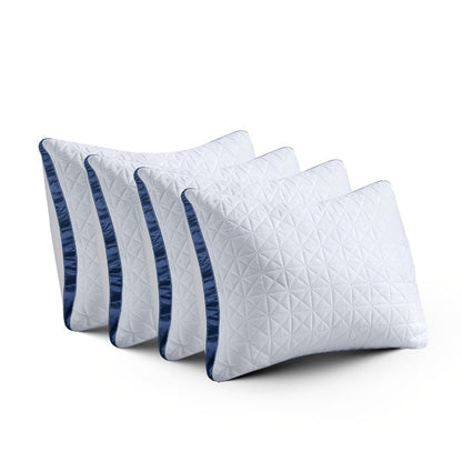 Pillow Set for Beds in Standard, Queen or King Size with Gusseted Edges and 2- or 4-Piece Options