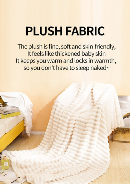 500gsm Heavy Plush Blanket – Ultra Thick Soft Warm Fluffy Blanket for Bed, Sofa & Travel, Baby to Double Size, 5 Colors
