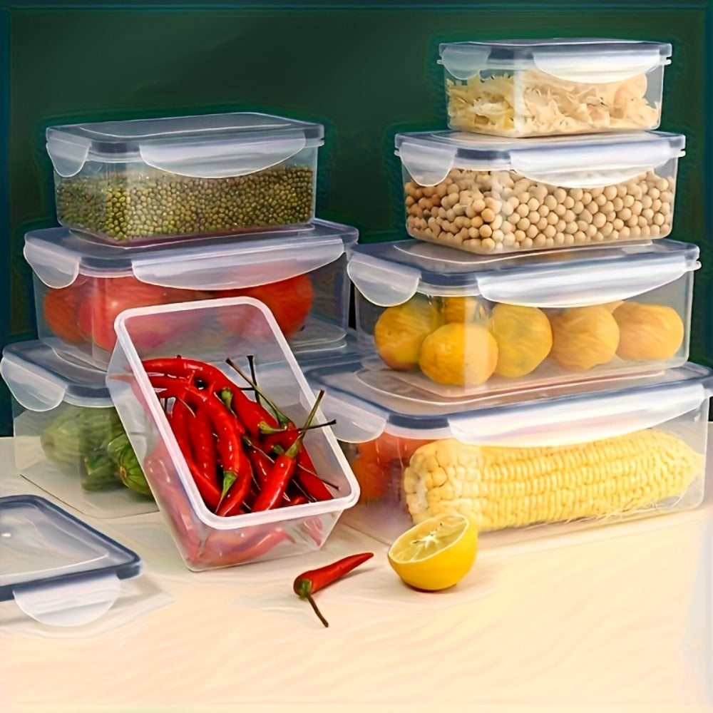 Stackable Food Storage Containers with Lids - Microwave and Freezer Safe Leak Proof Plastic Boxes for Fruits Vegetables and Leftovers, Heavy Duty Reusable Meal Prep Containers for Kitchen Pantry Organization, Available in 24, 48 and 50 Piece Sets