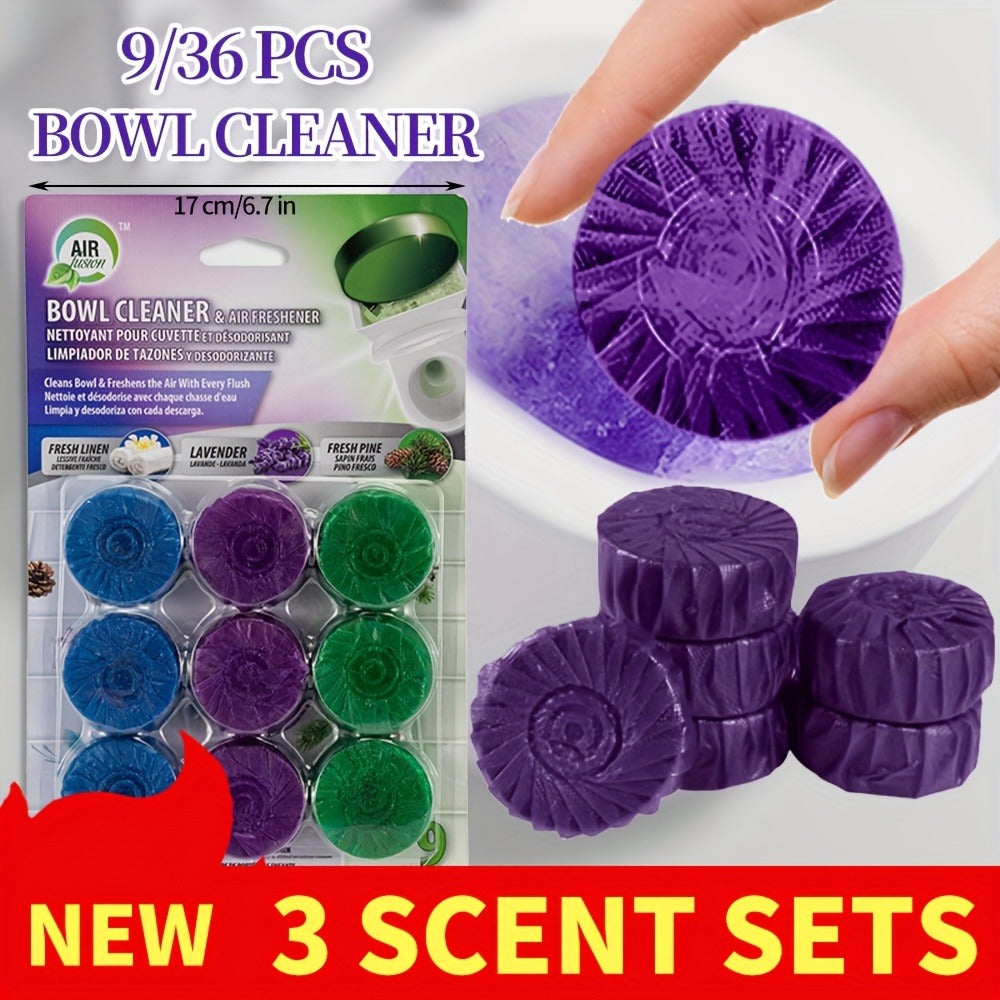 Mesh-Wrapped Toilet Bowl Cleaner Tablets in Fresh Linen, Lavender, Pine or Mixed 9- and 36-Pack Options