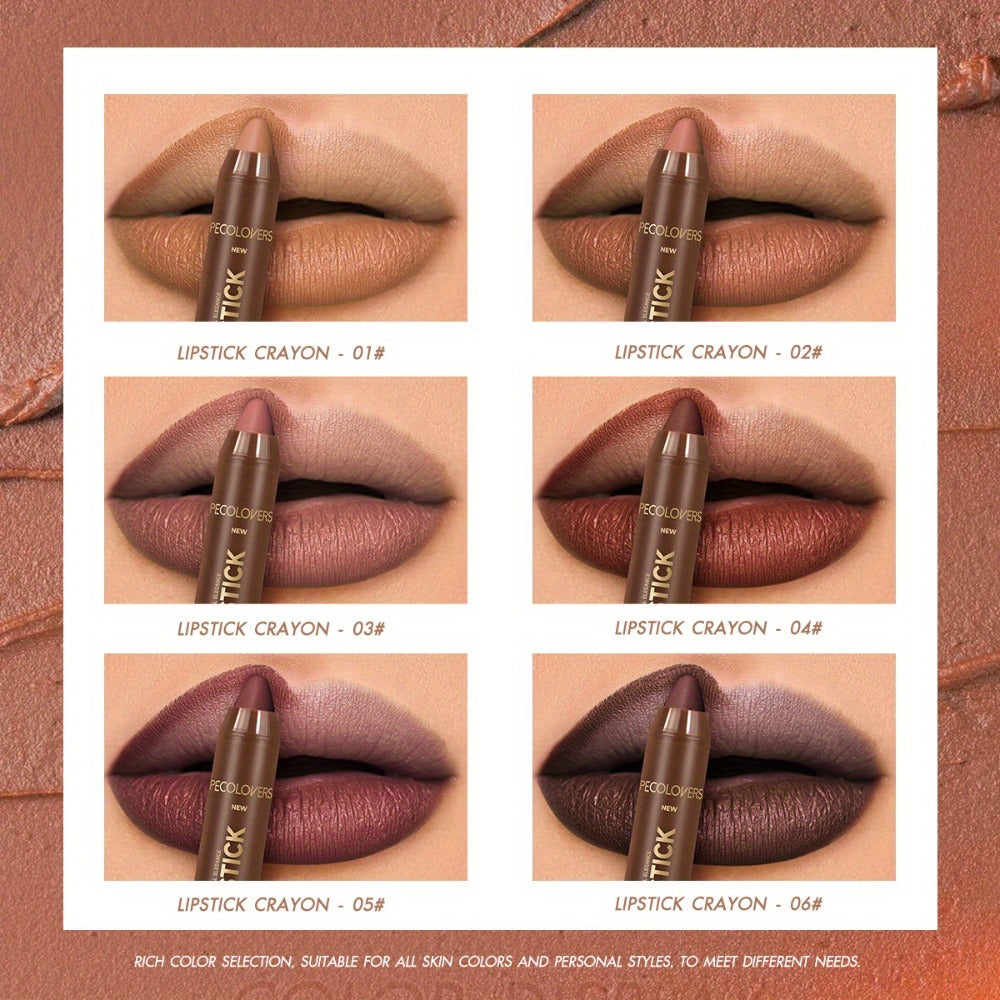 Non-Smearing Contour Lip Liner Set 6 Pcs – Smooth Paste Matte Formula Long Lasting Precise Definition, Outline & Fill Lips in Various Shades for All Skin Tones, Makeup Gift for Women